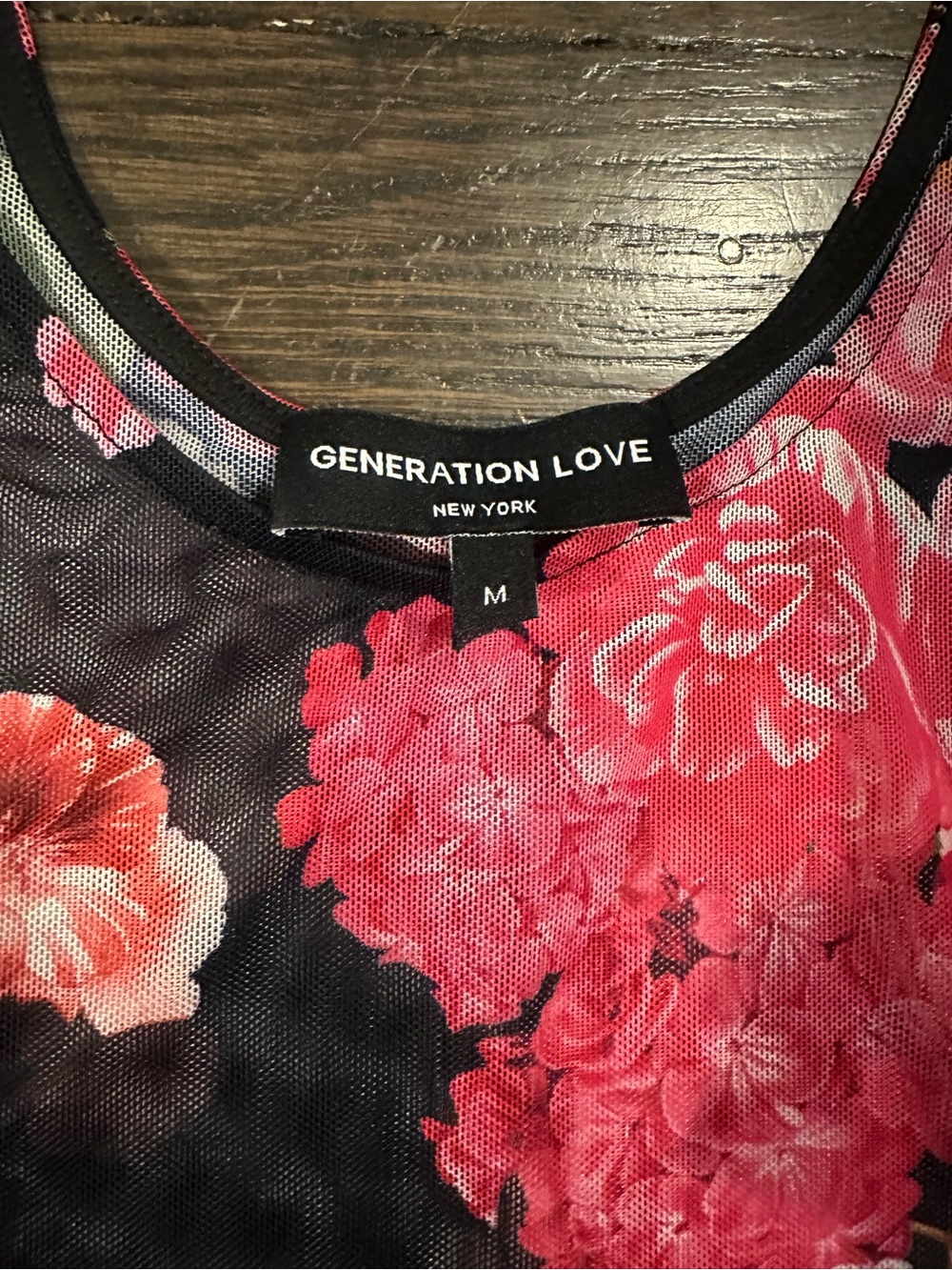Generation Love - sheer “black floral fantasy” bodysuit - medium
